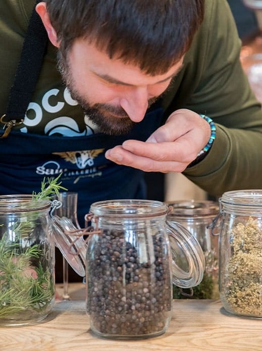 Plantes et fruits utilisés dans la création de nos spiritueux français. Nous prenons soins de chaque étape de fabrication de nos alcools.